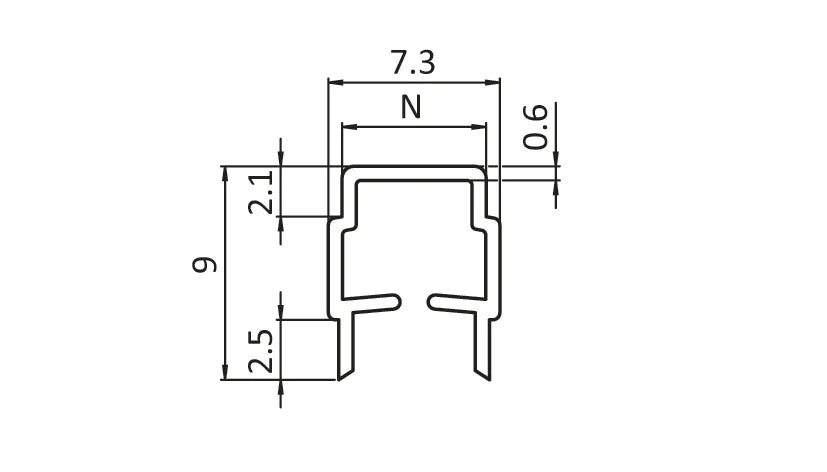 2m Abdeck- und Einfassprofil Nut 6