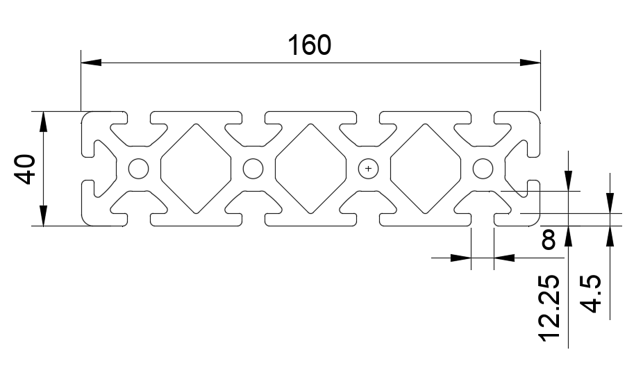 Aluminiumprofil I Nut 8 160x40 schwer