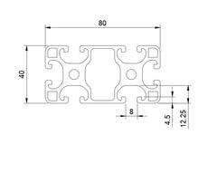 Aluminiumprofil I Nut 8 80x40 leicht