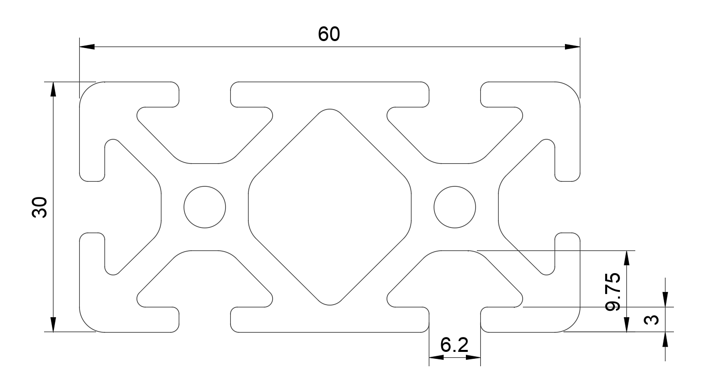 Aluminiumprofil I Nut 6 60x30 schwer