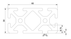 Aluminiumprofil I Nut 6 60x30 schwer